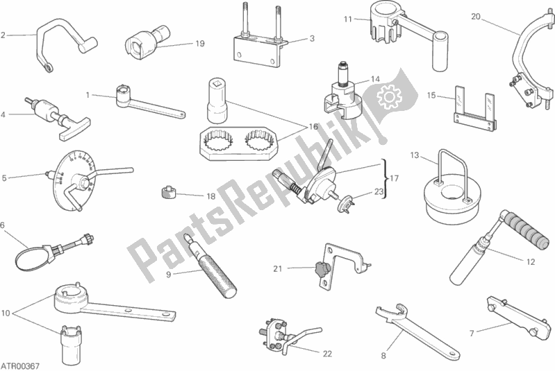 Todas las partes para Herramientas De Servicio De Taller (motor) de Ducati Hypermotard 939 SP USA 2018